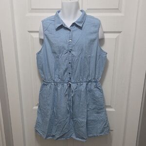 2x Warehouse One Denim Blue Sleeveless Midi Dress